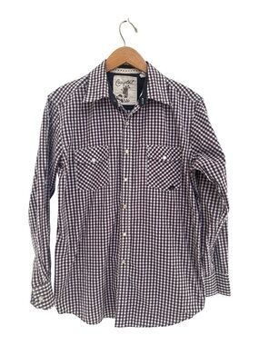 Coastal Plaid Pearl Snap Roll Up Long Sleeve Shirt Women’s Western